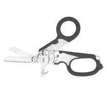 Folding Scissors Stainless Steel Clear Scale Wind Breaker Cutter Wrench Tool for Outdoor Black