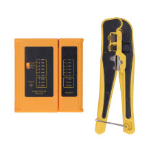 Crimp Tool Kit 3 in 1 Multi Purpose Telephone Terminal Universal Ratchet Crimping Pliers Network Tester Set