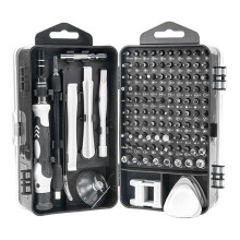 Screwdriver Set 115 in 1 Magnetic Accurate Mobile Phone Repair Kit Maintenance Tools Gray Black
