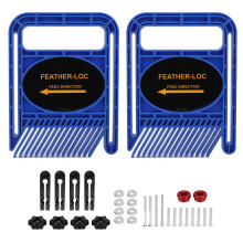 2 Set Featherboard Adjustable Extended Woodworking Track Safety Device for Table Saw Router Tables Fences Tool Blue