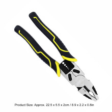 Multi Functional Pliers Effort Saving Cutting Crimping Wire Stripper Pliers Yellow 9in