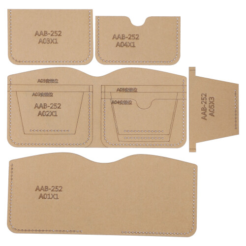 5Pcs Acrylic Wallet Template Set for Leather Craft, 8.5x21cm 1