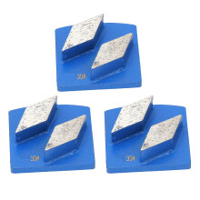 3Pcs Diamond Grinding Shoes Dovetail Concrete Aggreesive Cutting Rhombus Teeth Blue 30#