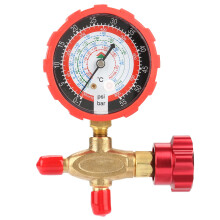 Air Condition Manifold Gauge Manometer& Valve 800psi 55kgf cm Fit For R404a R22 R410 R134A