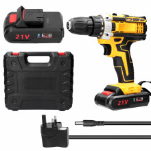 21V Cordless Electric Drill Brush Motor 2 Speeds Adjustment 18 Gears of Adjustable Holes Drilling Machine