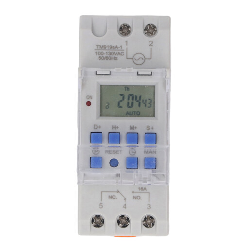 16A 24Hours 7Days Timer Switch DIN Rail Programmable Digital 16 On Off Settings Timer Switch 35mm DIN Rail