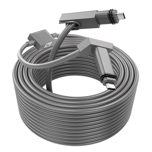2 in 1 Replacement Cable with Ethernet Adapter 1200Mbps Rectangular Satellite Cord for V2 Dish Antenna 6.6FT+3FT