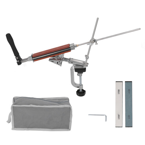 Knife Sharpener System 360?? Rotation Fixed Angle with 4pcs Whetstone for Home Kitchen
