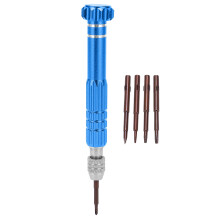 5?in?1 Screwdriver Aluminum Alloy Hardware Tools for Watch Jewelry Phone MaintenanceBlue