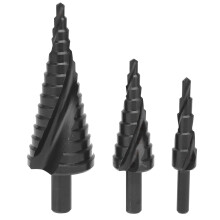 3Pcs Step Drill Bit Set High Speed Steel with 3 Kinds Specification for Punching Holes