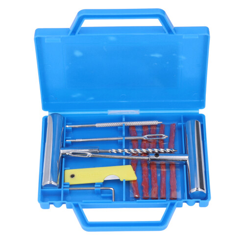 11Pcs Tire Repair Kit T Handle String Plug Rasp Cutting Knife Hex Key Insert Tool Set