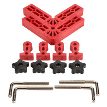 2Pcs 90 Degree Positioning Squares Right Angle Fixing Clamp ABS Woodworking Tool 120mm(4?1/2in) Red
