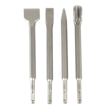 4Pcs Electric Hammer Drill Bit Set Pointed Flat U Shape Chisel Round Shank Hammer Chisel Bit Kit
