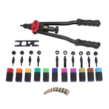 Hand Rivet Nut Tool Professional 16in Carbon Steel Arm 11pcs Interchangeable Mandrel 110pcs Rivet Nut Set
