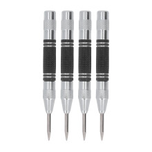 4Pcs Center Punch Automatic High Speed Steel 5in Tool Set Kit for Installation Maintenance Black White