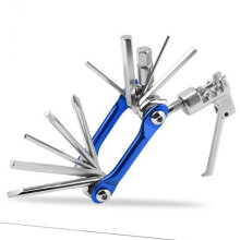 11 in 1 Bike Multitool Chain Breaker Hex Wrench Slot Cross Screwdriver Multi Function Bike Repair Tools Blue