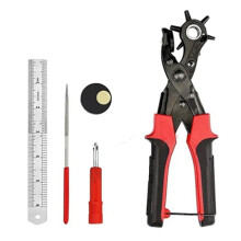 Leather Hole Punch Belt Hole Puncher Pliers Ruler Grinding Rod Tool Set Kit for DIY
