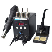 2 in 1 Hot Air Rework Station Digital Display Electric Soldering Iron Station for Electronic Repair EU Plug 220V