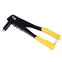 Rivet Gun Carbon Steel Effort Saving Single Pull Hand Operated Riveter Kit Yellow 9.5in