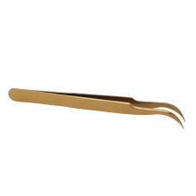 Tweezers Aluminium Alloy Curved Tip Antimagnetic Tool for Electronic Repair Maintenance Gold