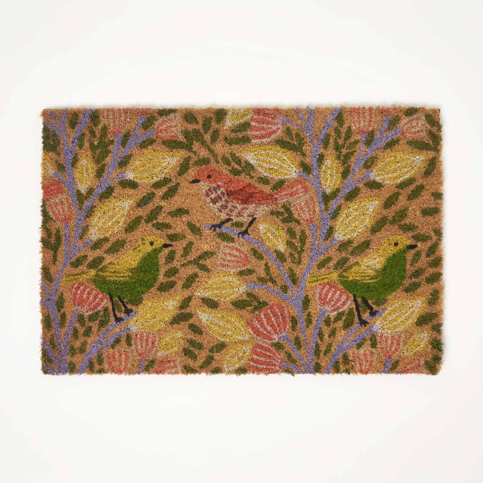 Homescapes Song Bird Coir Doormat, 40 X 60Cm Beige