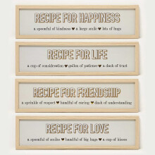 Recipes Wall Art, 13 x 52cm, Set of 4