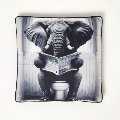 Homescapes Elephant Toilet Cushion, 45 x 45cm
