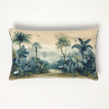 (Blue) Palm Sepia Cushion, 30 x 50cm