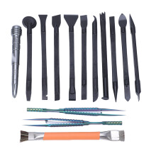 14 Pcs Electronics Repair Tool Kit Spudger Screen Breaker Brush Straight Bend Tweezers Set for Mobile Phone PCB Solder