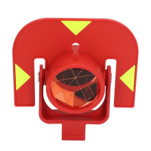 Total Station Single Prism K9 Optical Glass High Precise Total Station Measuring Replacement Red Single Prism