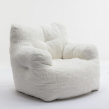 Large Teddy Fabric Bean Bag Chair - Modern Bouclé Lazy Sofa - 100cm Wide