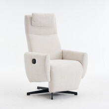 Modern  Chenille Swivel Recliner Chair - 360° Rotating Armchair with Footrest - Living Room