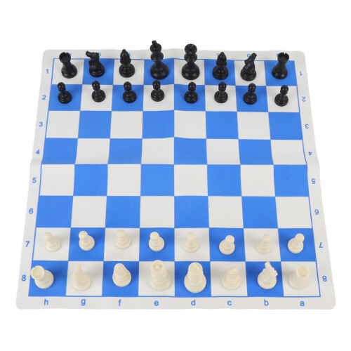 Tabletop Blue & White 42cm Chess Set with 75mm Plastic Pieces 2