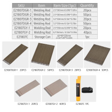 60 PCS Welding Rod Set General 2.5x350mm Stainless Steel Electrode Welding Rod for Welding Work Welding Cutting Accessories with Storage Can