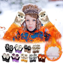 Kids Winter Thermal Gloves Cartoon Animal Design