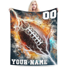 Football Blanket for Boys Girls, Cool Football Themed Design Printed Throw Blankets for Kids Lap, Chair Sofa, Soft Fleece Cozy Blanket, 40"x 50"