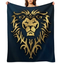 blue and gold lion logo Printed Throw Blanket,Kids Adults Soft Lightweight Flannel Fleece Blanket for Couch Sofa Bed Living Room 60"80"