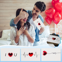 2Pcs Diy Leather Love 3D Greeting Card, Heart Border Valentine's Day Card, Personalized Romantic Anniversary Gift, Creative Handmade Birthday Card