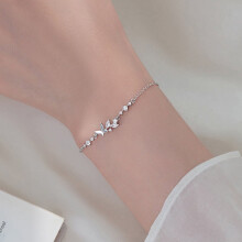 Vlinderarmband van sterling zilver voor dames, verstelbaar, S925