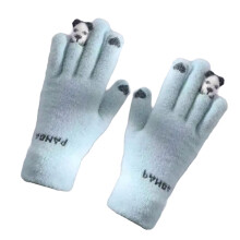 Simple Knit Gloves Warm Soft Flexible Screentouch Hand-Blue
