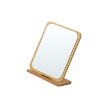 Rotatable Makeup Mirror with Wooden Stand-Large vertical squar
