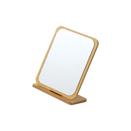 Rotatable Makeup Mirror with Wooden Stand-Large vertical squar