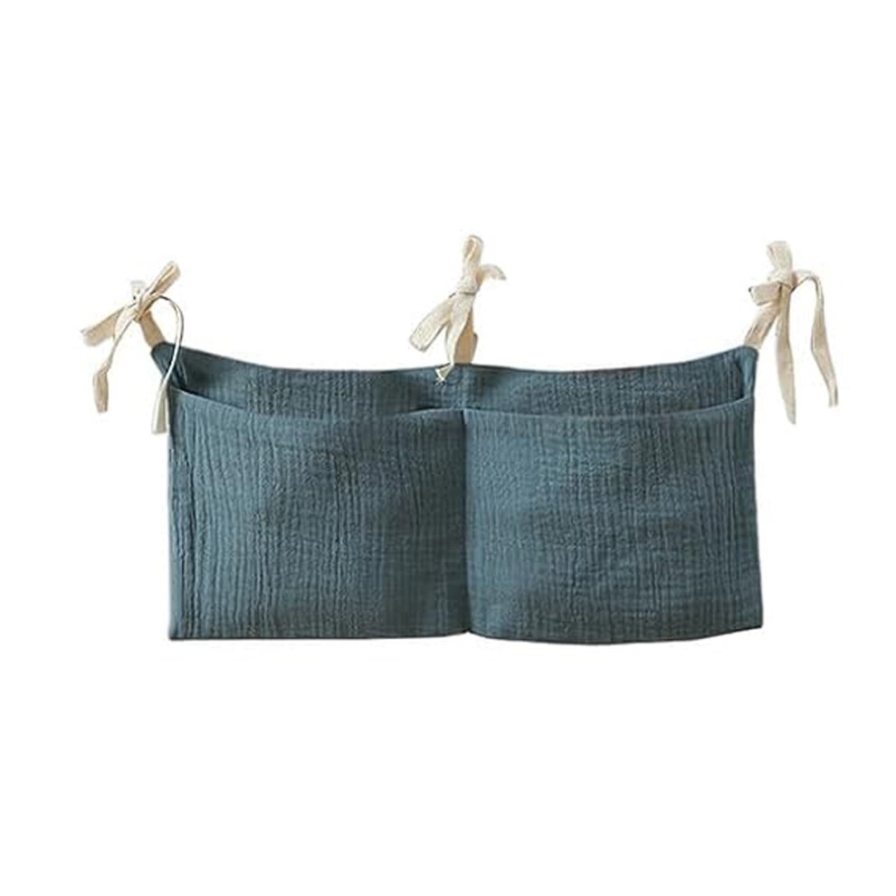 Baby Crib Organizer Hanging Storage Bag, Nursery Bedside Caddy, Multi-Pocket Diaper Changing Station – Compatible with Most Cribs