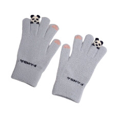 Warm Knitted Gloves Soft Flexible Screentouch Gloves with-Gray