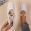 Women's Casual Flat Shoes Square Toe Elastic Low Cut Solid 7