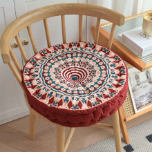 Round Bohemian Floor Pillow – Ethnic Style, Handmade, Vintage Yoga & Living Room Cushion (Flower Season)
