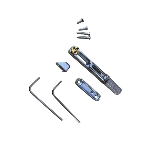 Easyly Install Single Coil Guitar Bridge Full Set Black-Silver