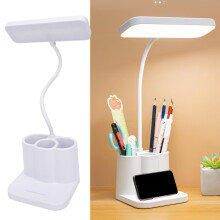 Rechargeable Desk Lamp with 3 Color Modes, 4000mAh Battery & Phone Stand