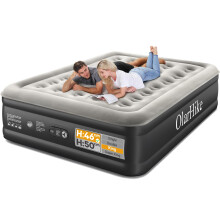 OlarHike King Size Airbed, Inflatable Mattress, Air Bed with Built in Pump, Blow Up Mattress, Folding Guest Bed Self Inflating with Flocked Surface fo