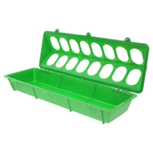 HEMOTON Poultry Feeding Box Green Plastic Large Capacity